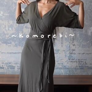 Komorebi Indigo Luna Women's Wrap Midi Dress - Green